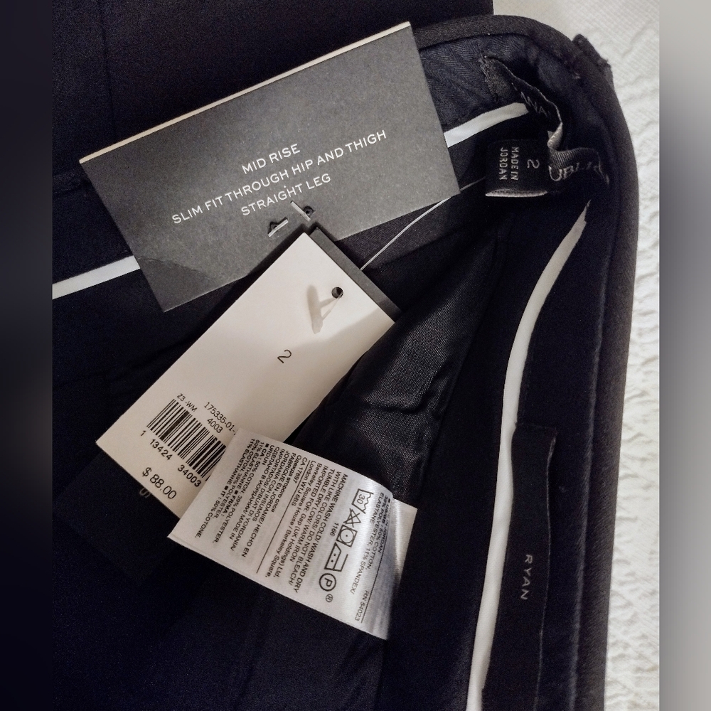 Banana Republic Black Ryan Dress Pants Classic Straight-Leg - Size 2 - NWT - Picture 10 of 11